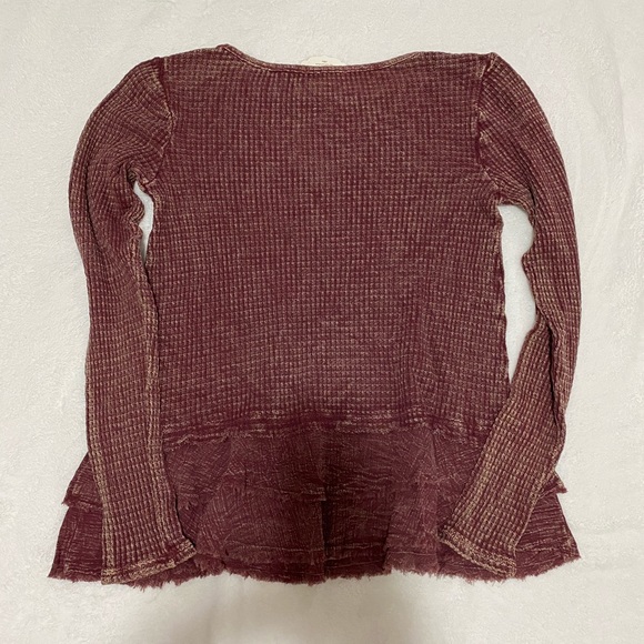 Altar’d State maroon waffle top - Picture 2 of 3